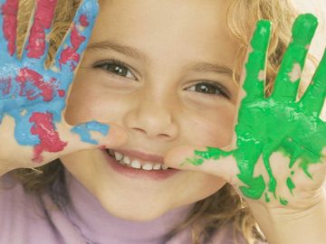 A child at Kidz R Os, an English-speaking daycare in Valby